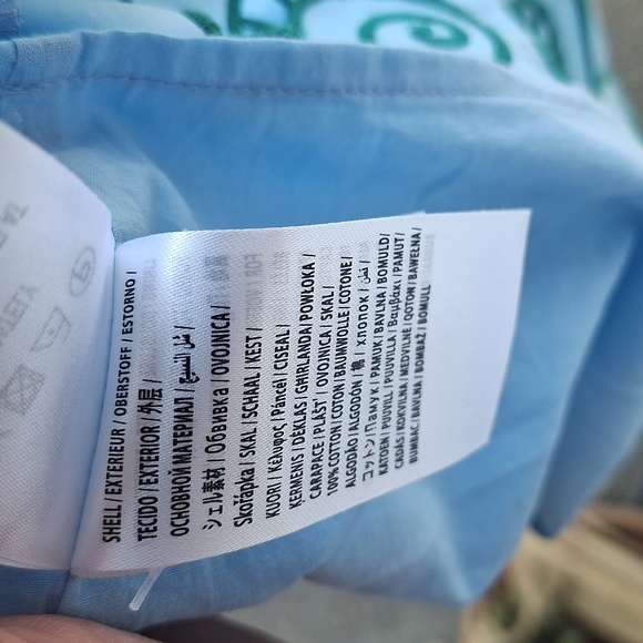 Farm Rio Richelieu Light Blue And Green Cropped Scalloped Hem Top Size XL Cotton - Picture 14 of 15